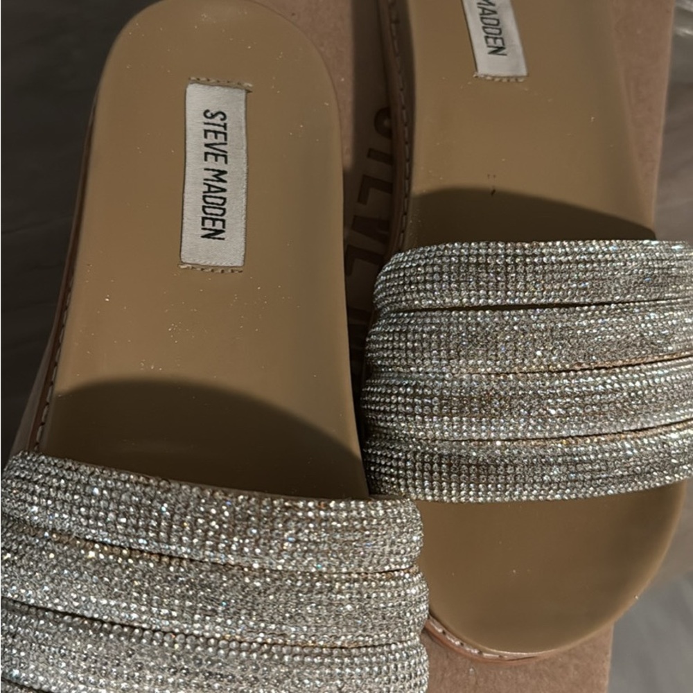 Steve Madden Sparkling Slide Sandals sz 7 - Picture 3 of 4
